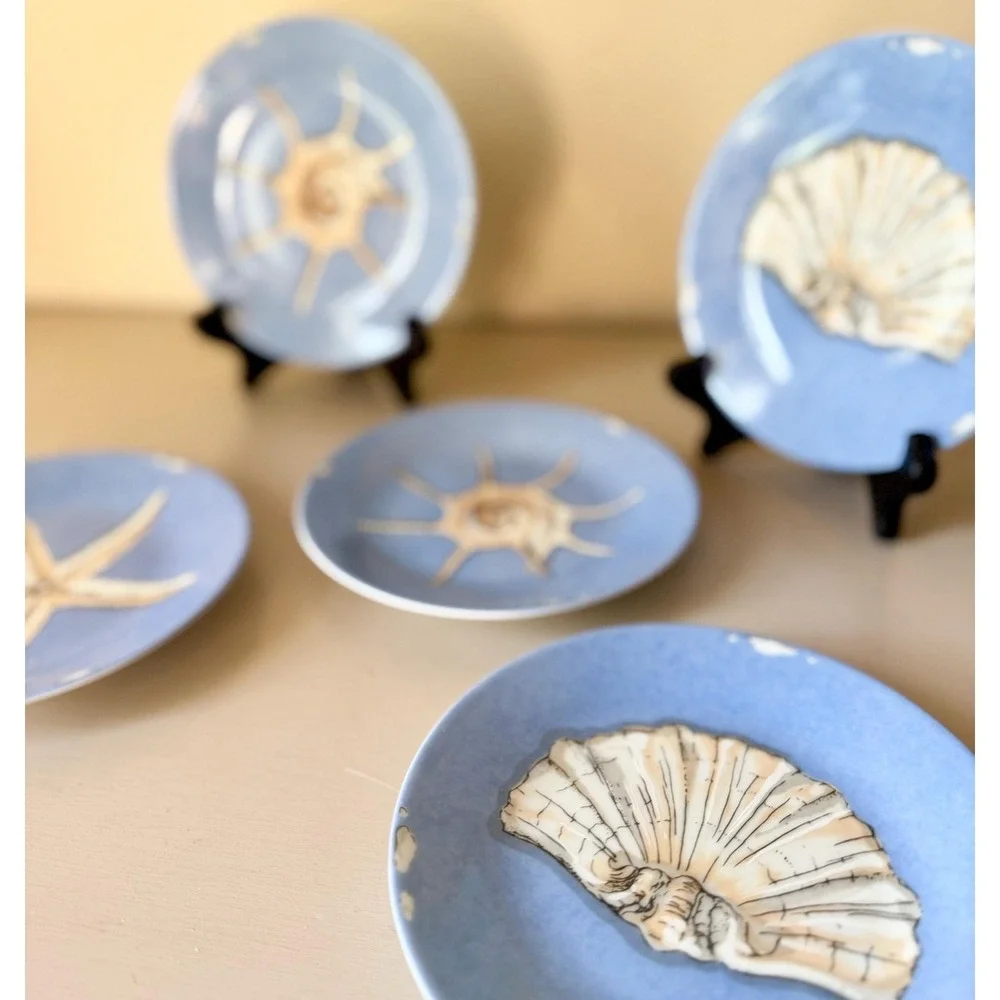 Philippe Deshoulières Seychelles Appetizer plates | Set of 5 | Limoges